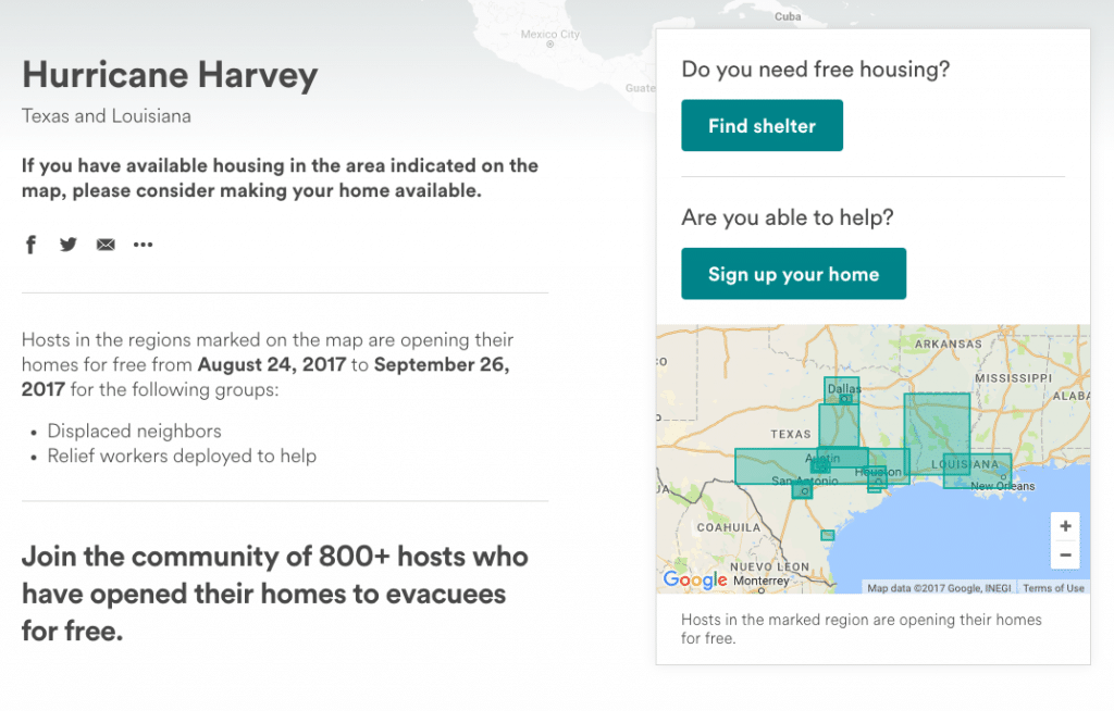 airbnb disaster response