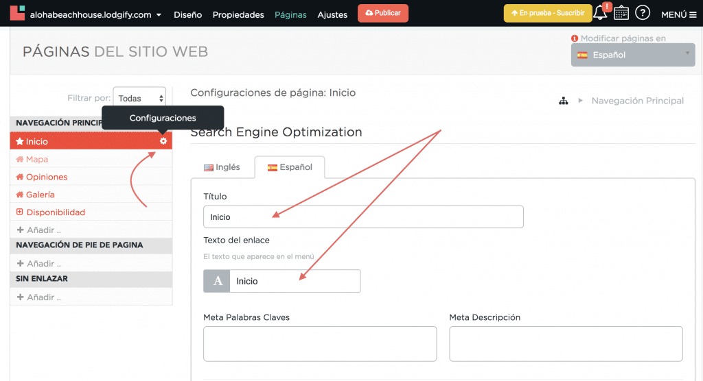 Consejos de SEO para el título de la web de Lodgify