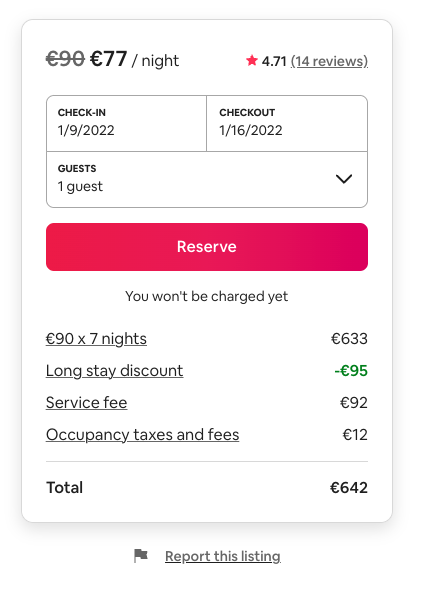 Airbnb simplified pricing