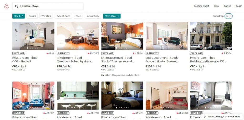 anuncio en Airbnb