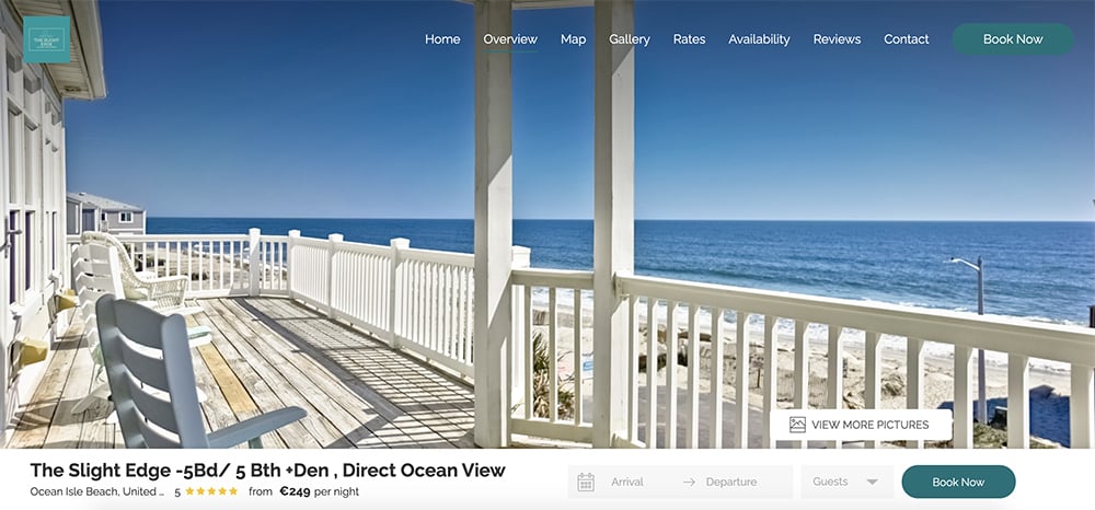 Mutli property vacation rental website example