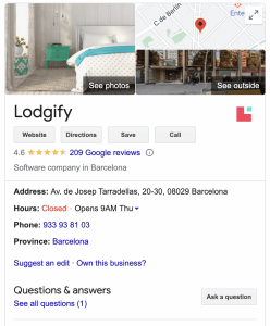 Google Lodgify reviews