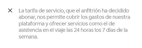 Tarifa de servicio exclusiva para el anfitrión Airbnb