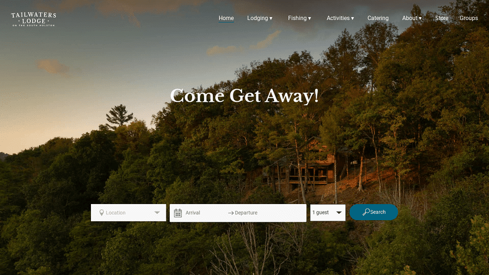Web de Tailwater's Lodge en 2024