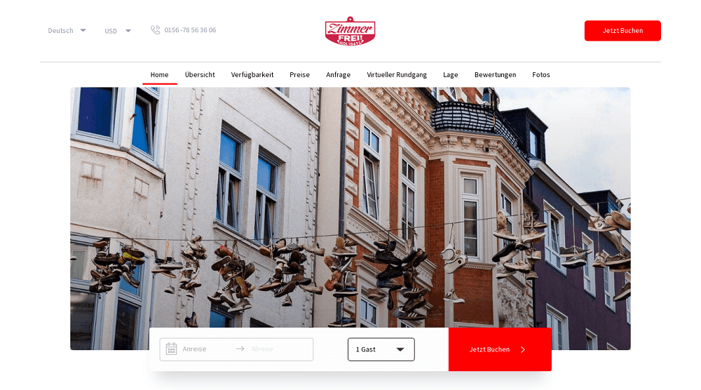Web de Zimmer Frei - Apartamento turístico en Alemania