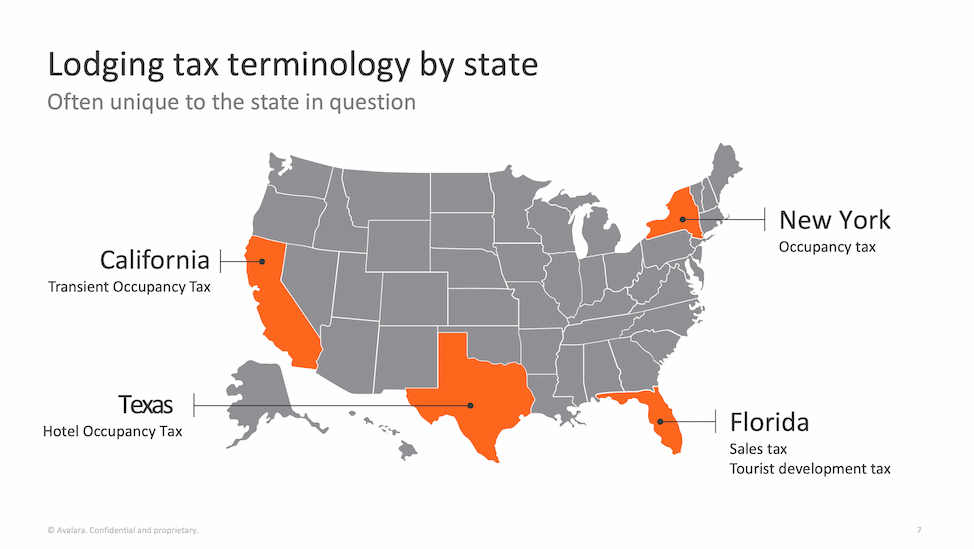 Lodging tax terminology