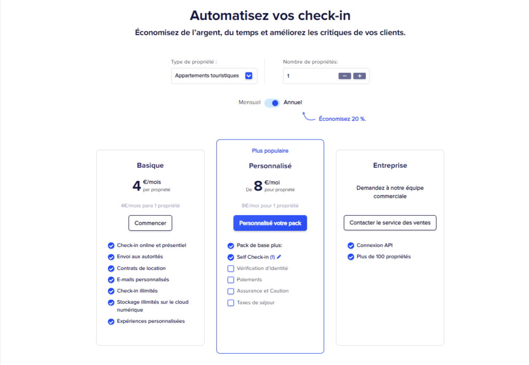 prix Chekin Integration Lodgify