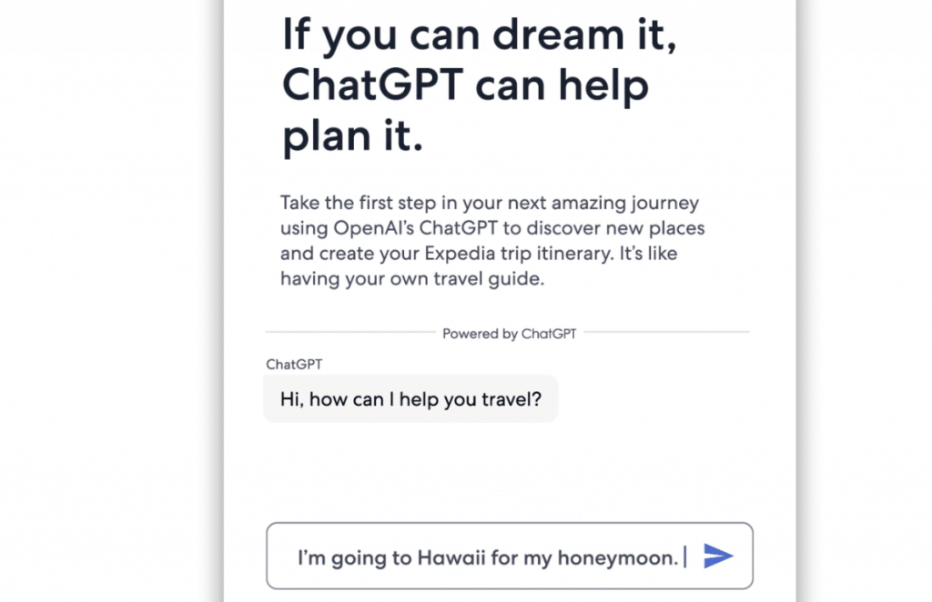chatgpt and expedia