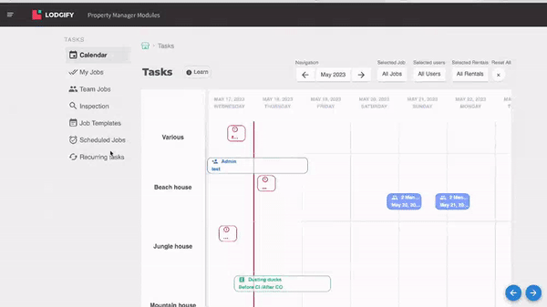 recurring tasks lodgify