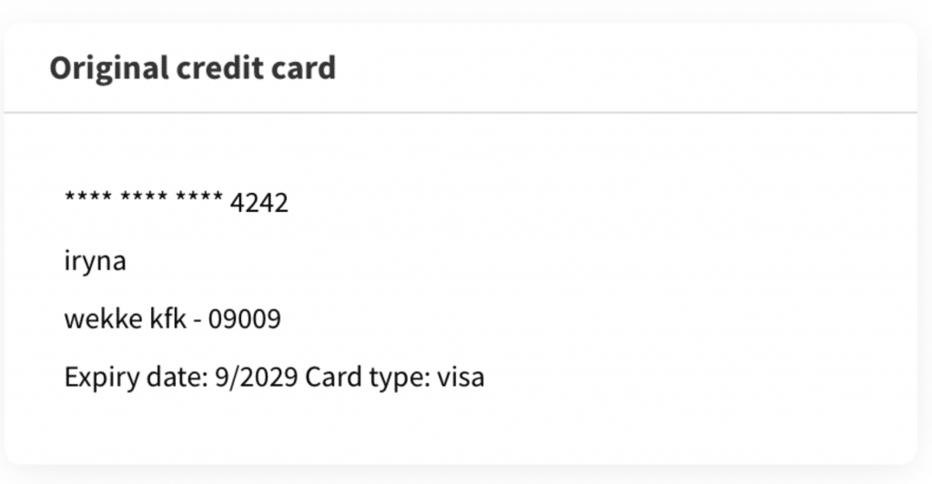 Credit Card Info Lodgify