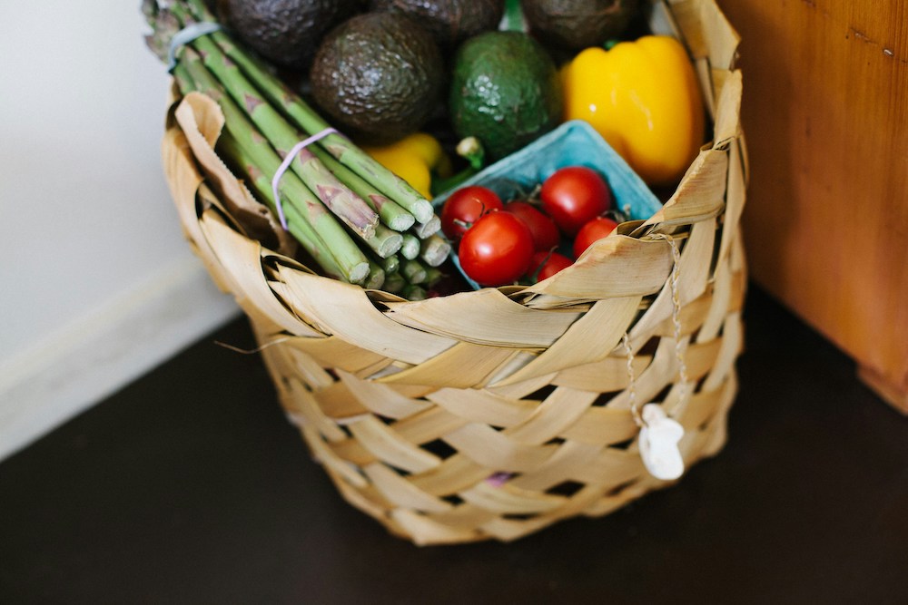 Vacation Rental Welcome Basket With Vegetables