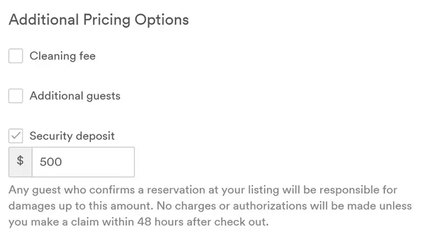Airbnb Security Deposit