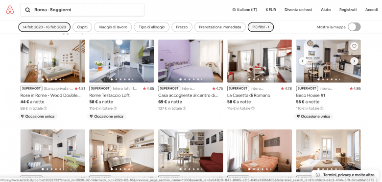 ricerca airbnb