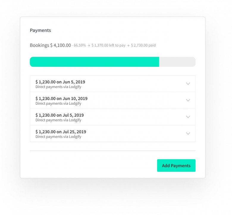 Pagos e ingresos de alquiler vacacional