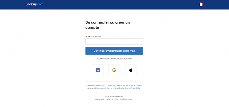 Créer compte Booking extranet