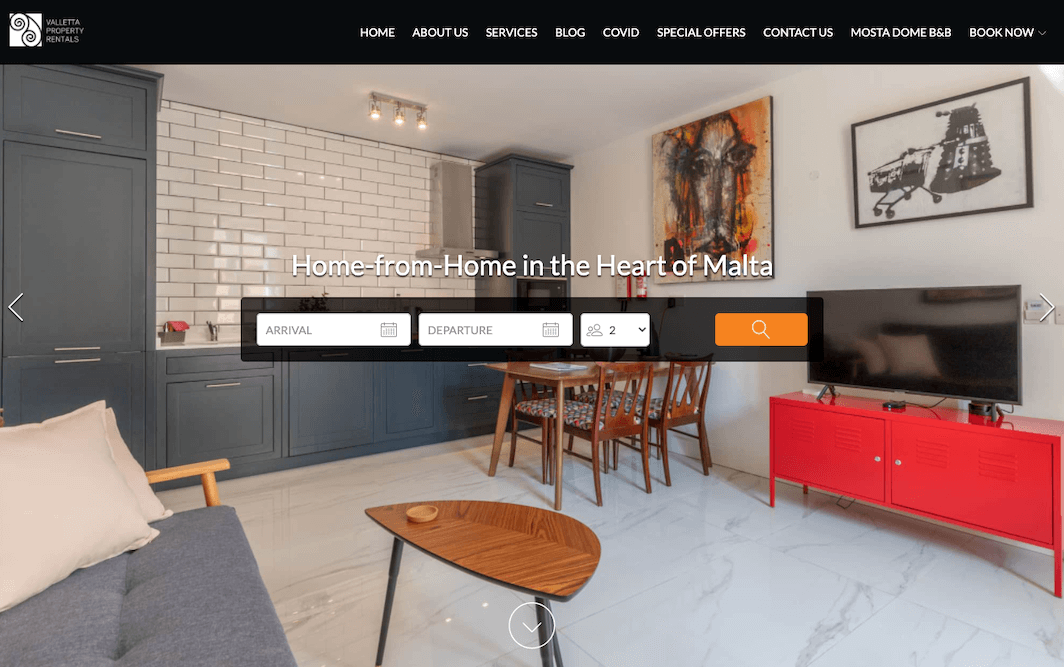 Valletta Property Rentals Homepage