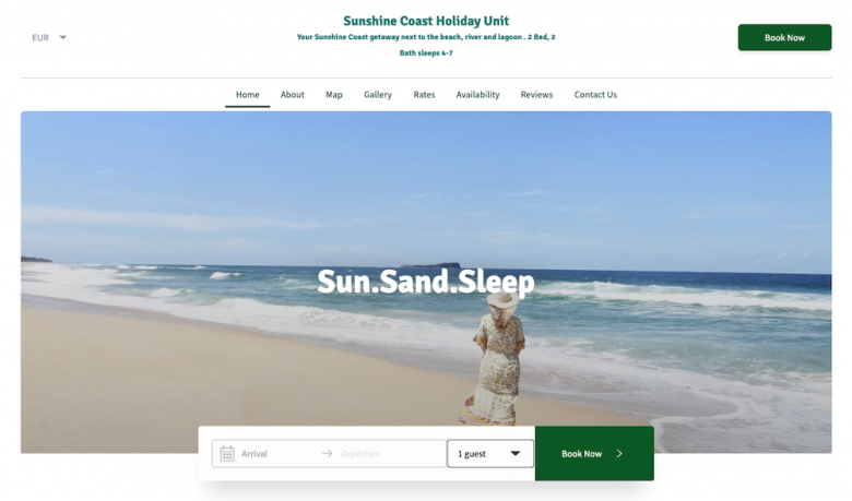 Sunshine Coast Holiday Unit Lodgify Website