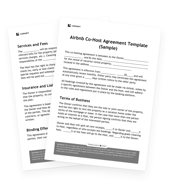Airbnb Co-Host Agreement Template