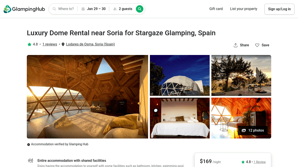 Glamping Hub - Anuncio de domos en Soria