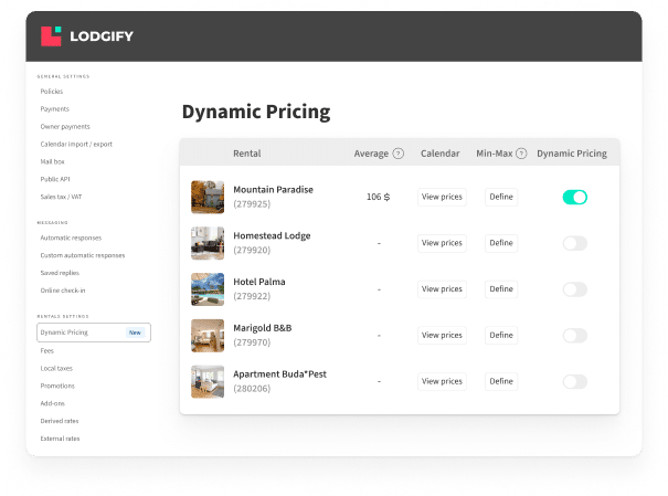 Lodgify Smart Pricing tool