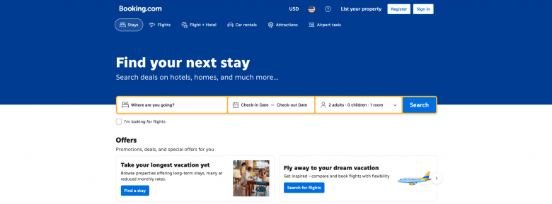 Airbnb Competitors - Booking.com