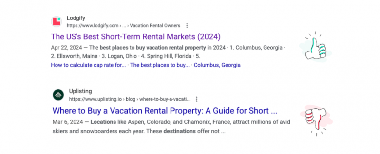 Good SEO title tag examples