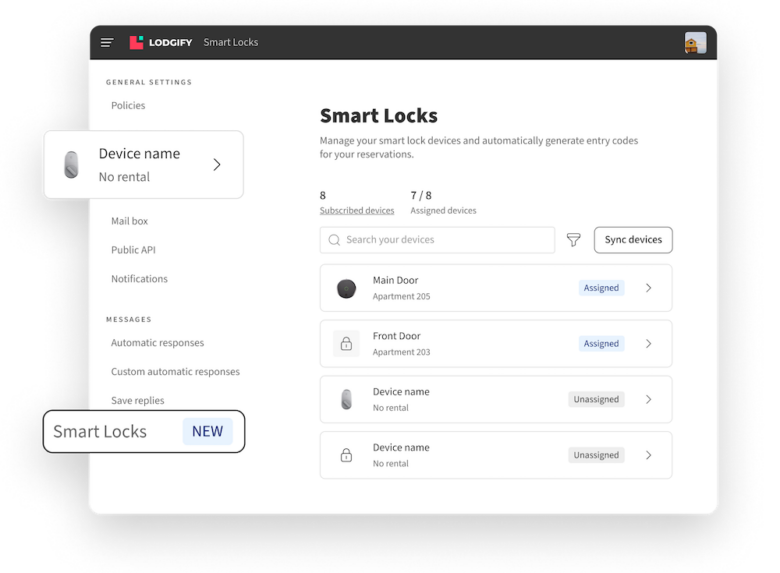 Lodgify Smart Locks Dashboard